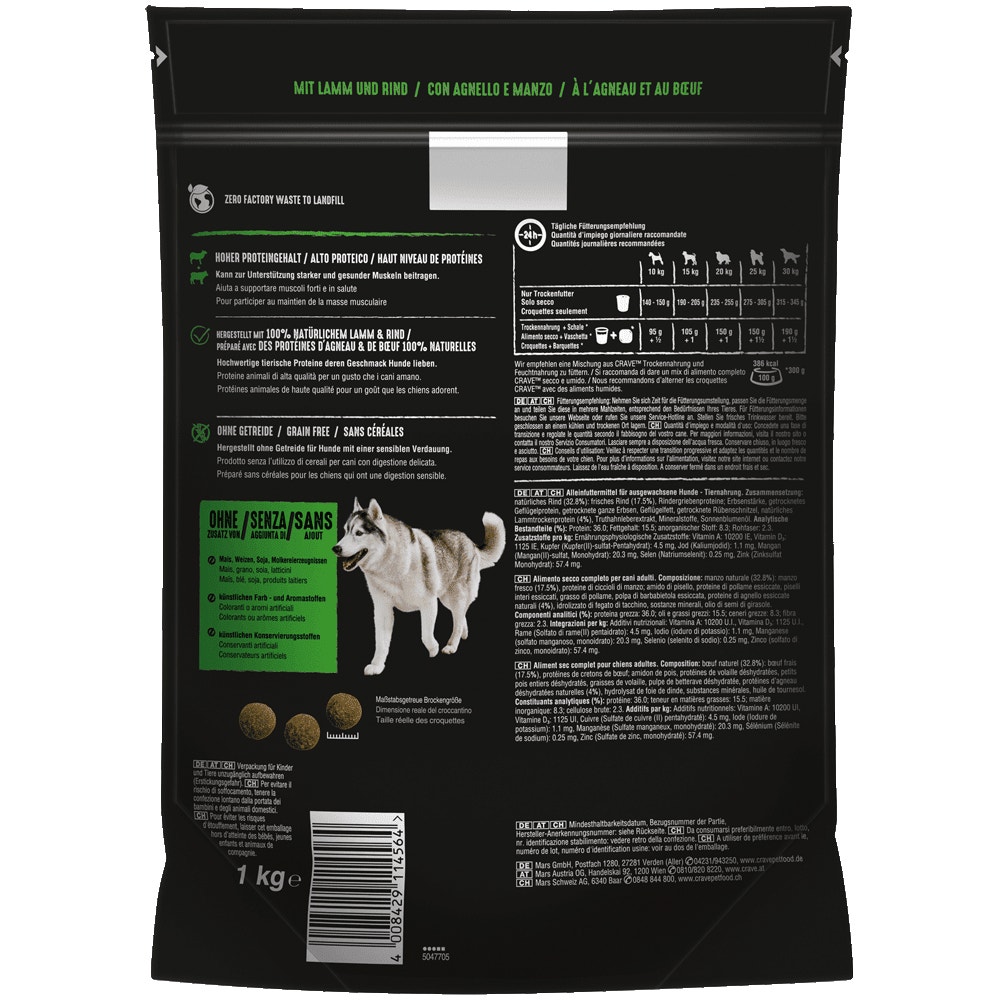 CRAVE™ Lamm & Rind, 1kg, 2,8kg, 7kg & 11,5kg - 2